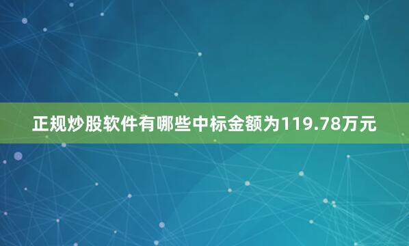 正规炒股软件有哪些中标金额为119.78万元