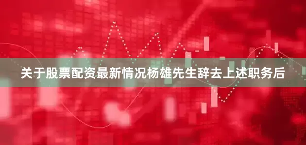 关于股票配资最新情况杨雄先生辞去上述职务后